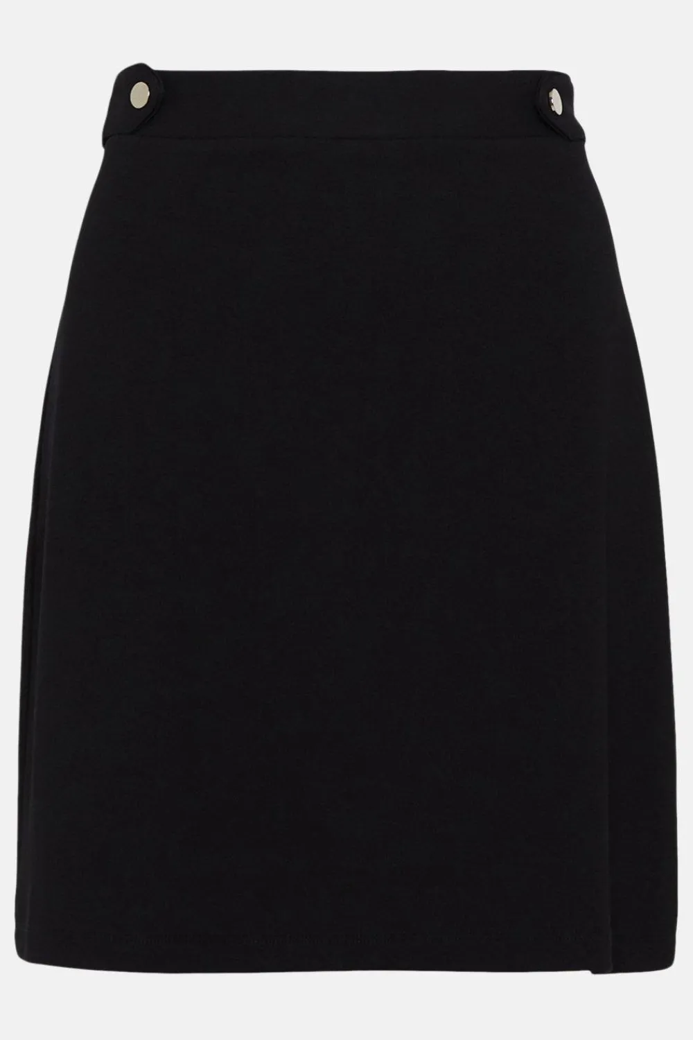 Best Oasis Ponte Button Detail Mini Skirt Black