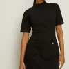 Discount Oasis Ponte Pocket Detail Mini Dress Burgundy