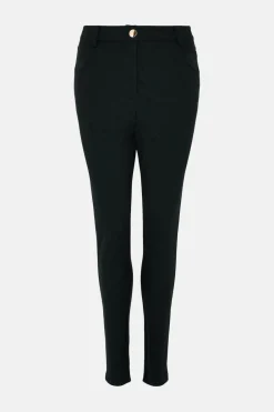 Sale Oasis Ponte Tailored Slim Leg Trouser Black