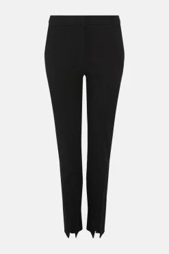 Sale Oasis Ponte Tailored Split Detail Trouser Black