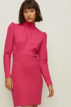 New Oasis Ponte Waist Band Detail Mini Dress Pink