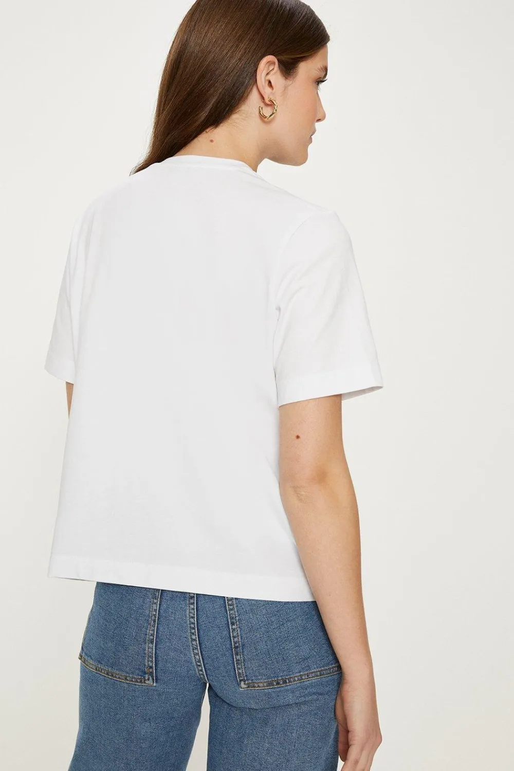 Online Oasis Poplin Ruffle Cotton Boxy T-Shirt White