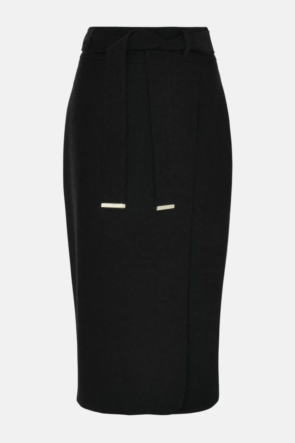 Discount Oasis Premium Belted Wrap Over Midi Skirt Black
