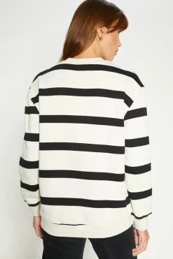 Clearance Oasis Premium Boxy Sweatshirt Stripe