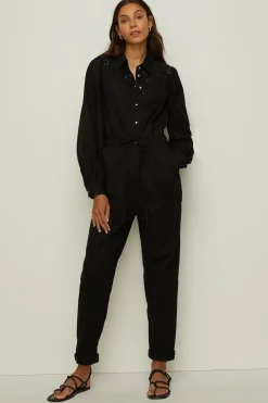 Outlet Oasis Premium Broderie Jumpsuit Black
