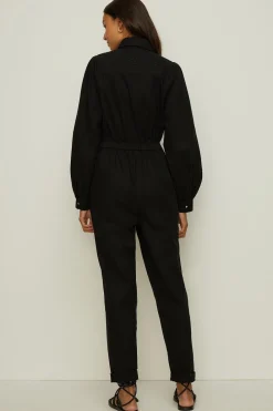 Outlet Oasis Premium Broderie Jumpsuit Black