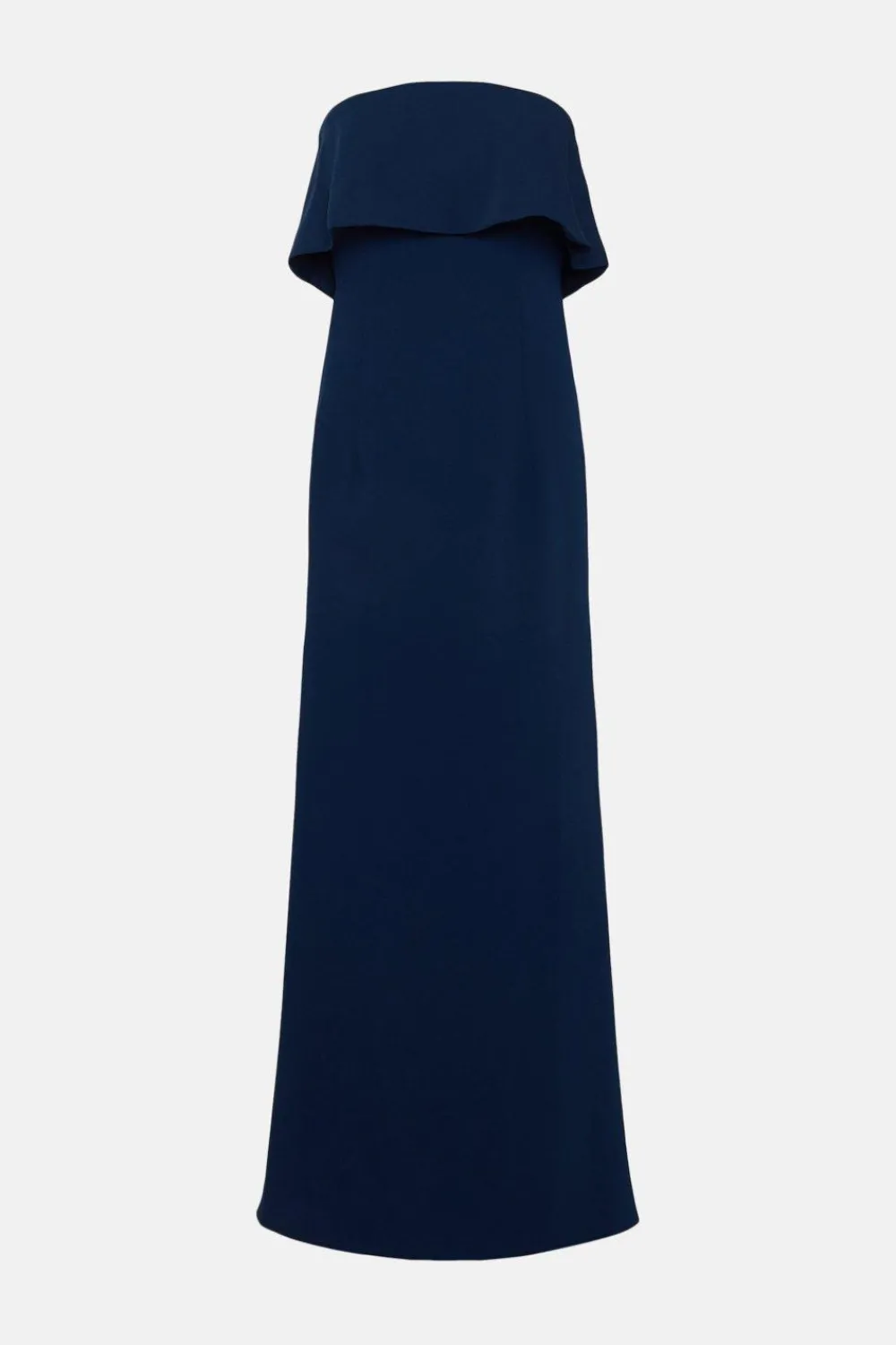Fashion Oasis Premium Crepe Bandeau Midi Dress Navy