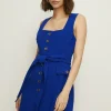 Best Oasis Premium Crepe Button Detail Shift Dress Blue