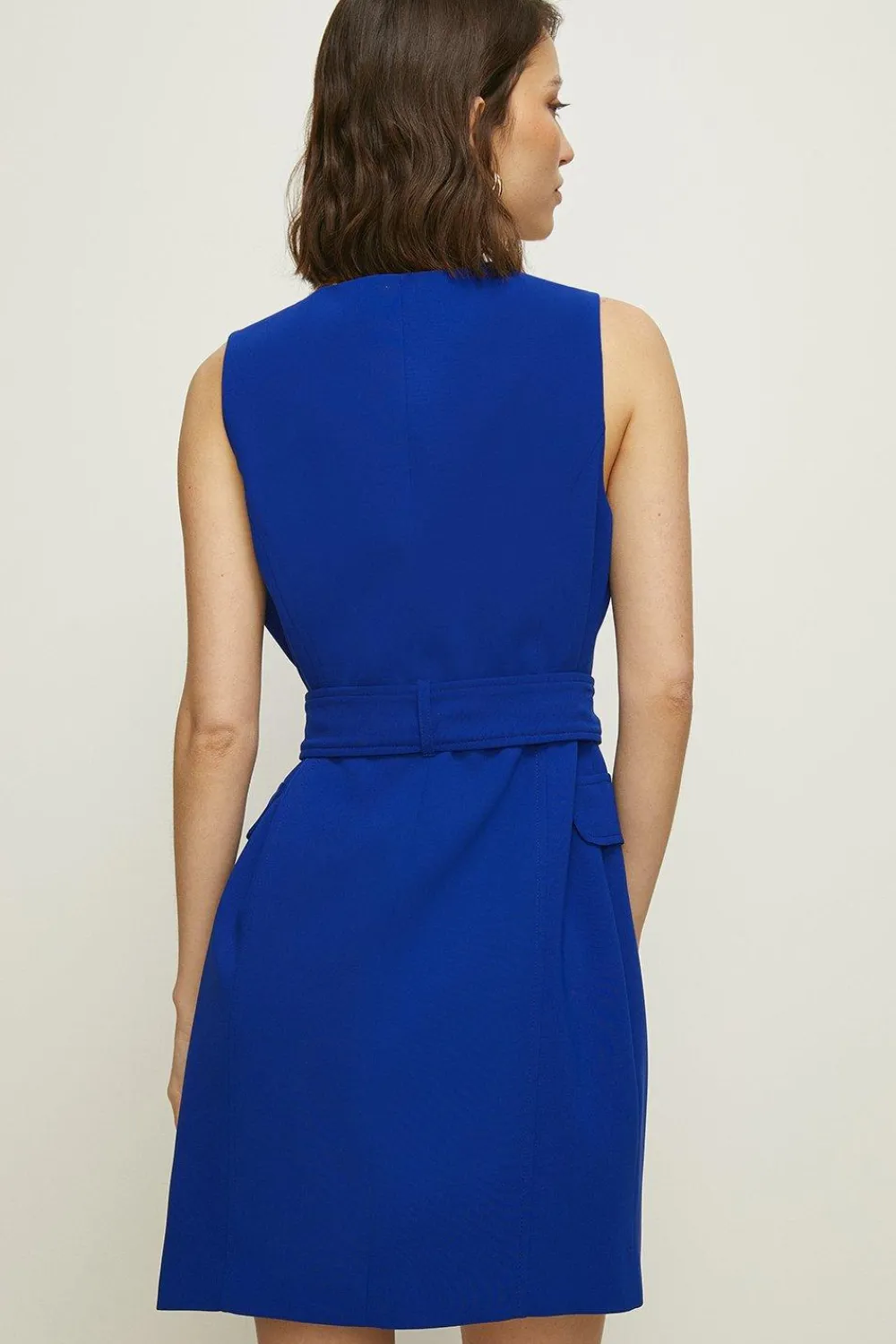Best Oasis Premium Crepe Button Detail Shift Dress Blue