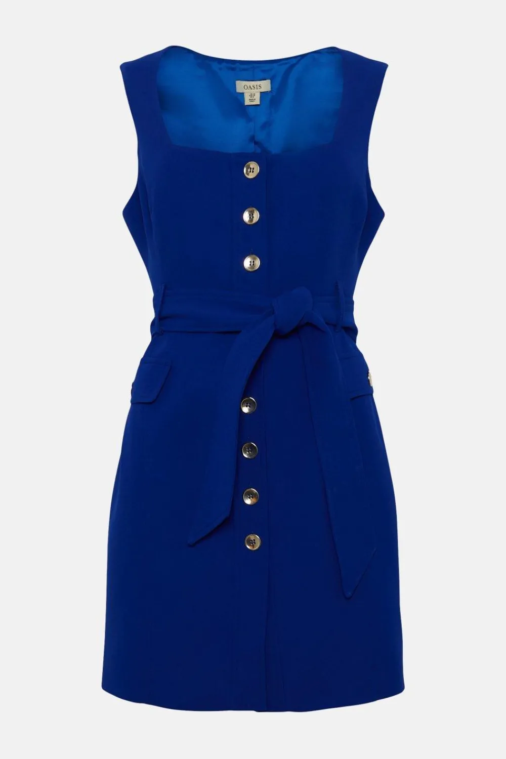 Best Oasis Premium Crepe Button Detail Shift Dress Blue