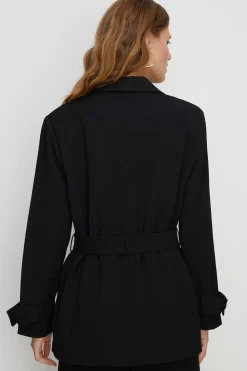 Hot Oasis Premium Crepe Tailored Blazer Black