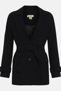 Hot Oasis Premium Crepe Tailored Blazer Black