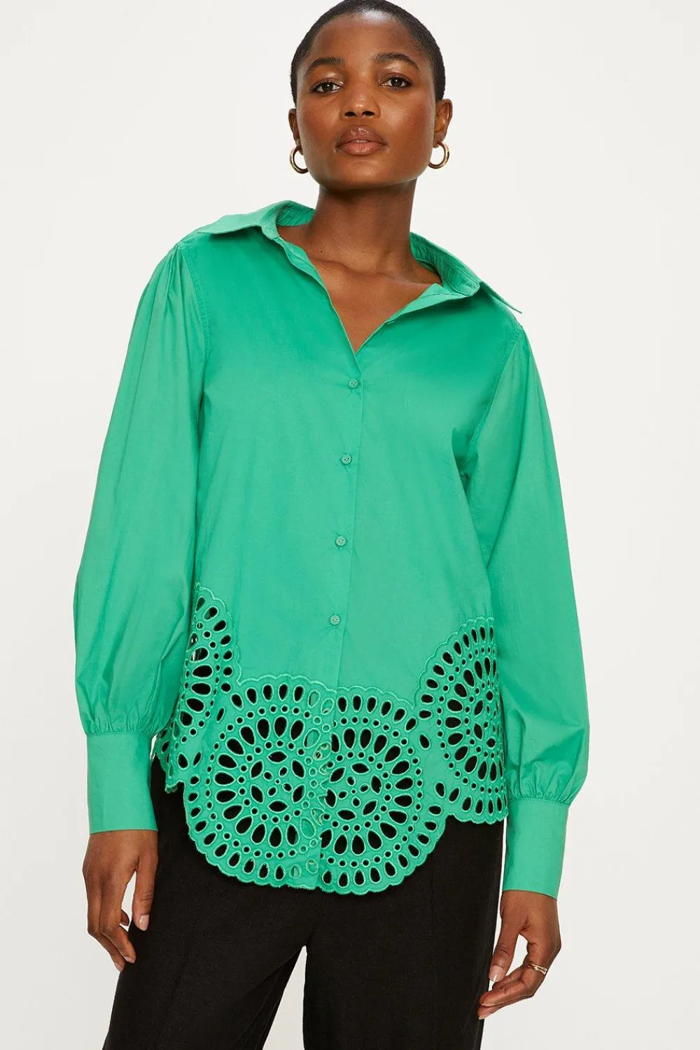 Clearance Oasis Premium Cutwork Oversized Shirt White