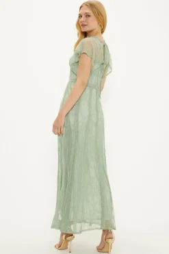 Discount Oasis Premium Delicate Lace Maxi Dress Sage