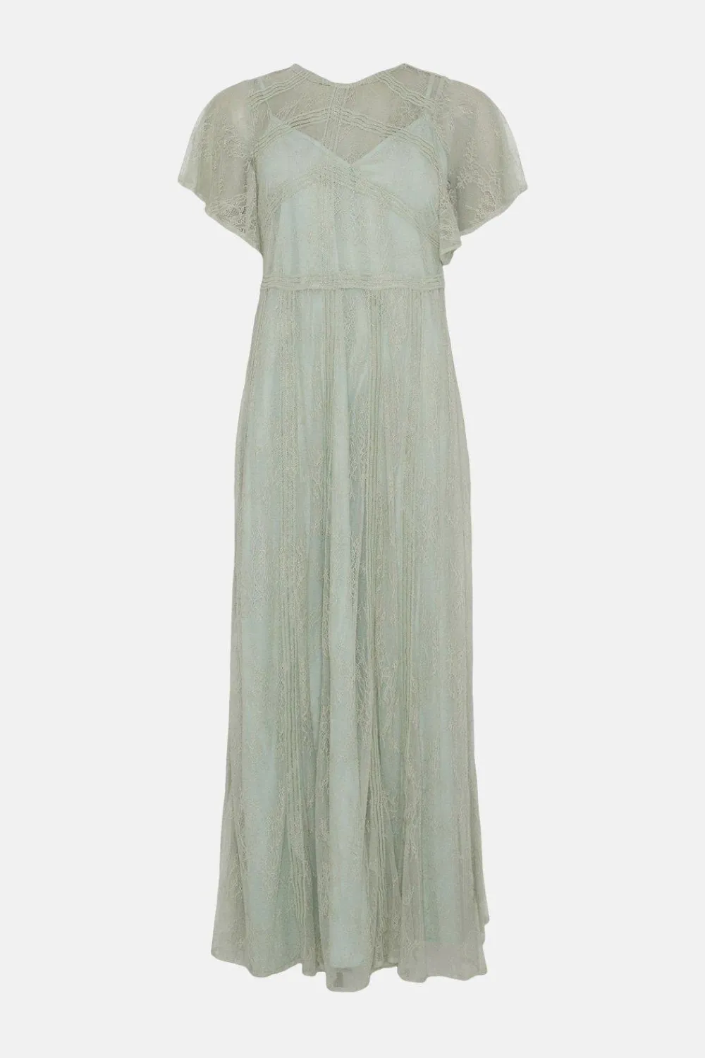 Discount Oasis Premium Delicate Lace Maxi Dress Sage