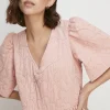 Online Oasis Premium Embroidered Full Skirted Midi Washed Pink
