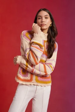 New Oasis Premium Hand Crochet Jumper Multi