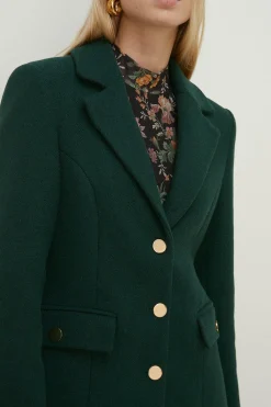 Fashion Oasis Premium Italian Wool Mix Sb Coat Navy