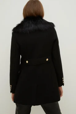 Clearance Oasis Premium Italian Wool Mix Faux Fur Sb Coat Camel