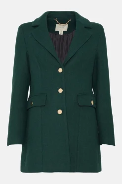Fashion Oasis Premium Italian Wool Mix Sb Coat Navy