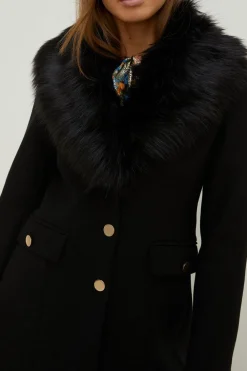 Clearance Oasis Premium Italian Wool Mix Faux Fur Sb Coat Camel
