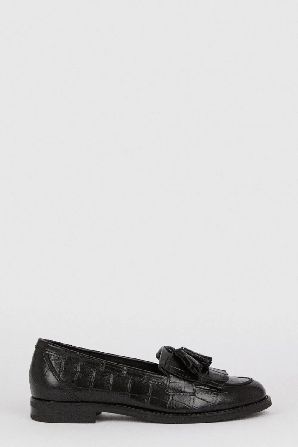 Best Oasis Premium Leather Tassel Loafers Black