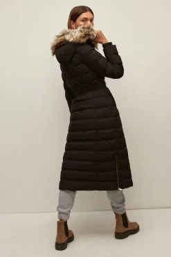 Outlet Oasis Premium Maxi Belted Padded Jacket Khaki
