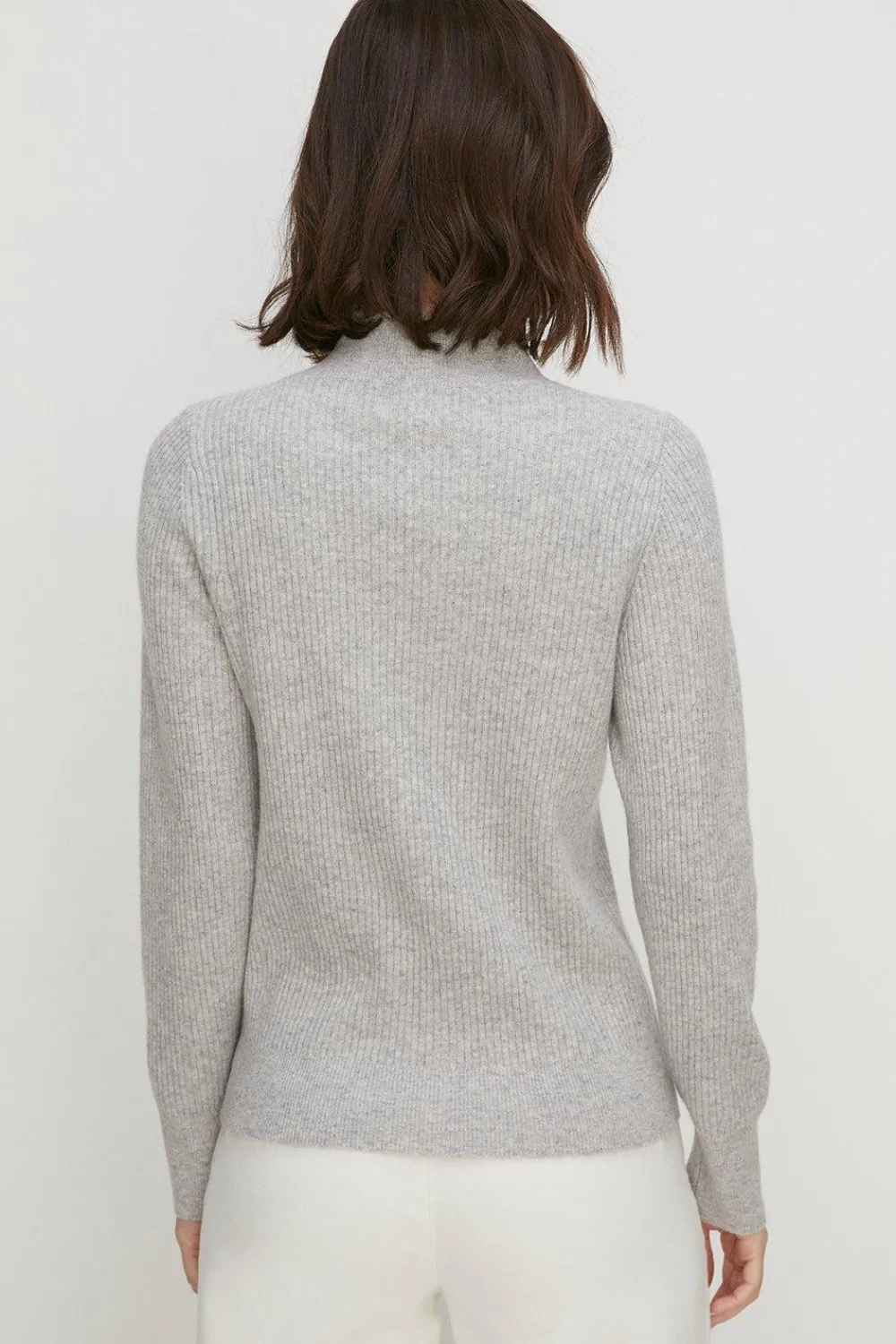 Outlet Oasis Premium Merino Wool Funnel Neck Grey
