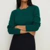 Best Oasis Premium Merino Wool Ribbed Crew Neck Jumper Fuchsia