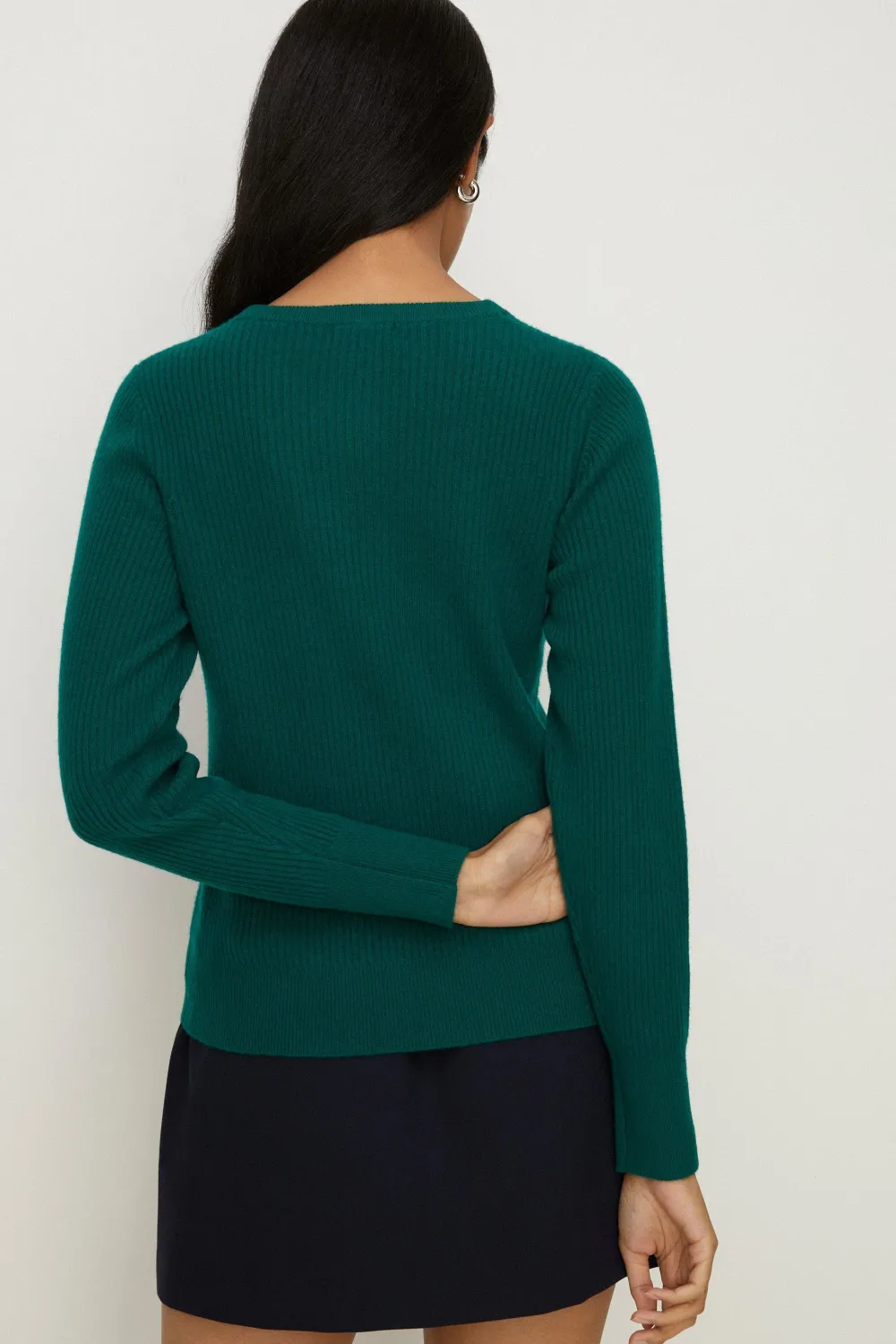 Best Oasis Premium Merino Wool Ribbed Crew Neck Jumper Fuchsia