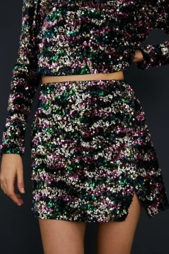 Discount Oasis Premium Mixed Sequin Mini Skirt Multi