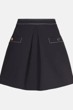 Discount Oasis Premium Pleat Front Mini Skirt Orange