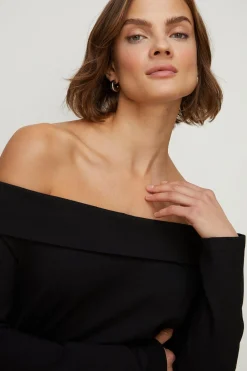 Discount Oasis Premium Ponte Bandeau Top Black