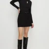 Clearance Oasis Premium Ponte Belted Mini Skirt Black