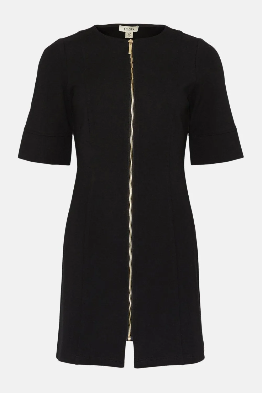 Clearance Oasis Premium Ponte Top Stitch Detail Dress Black