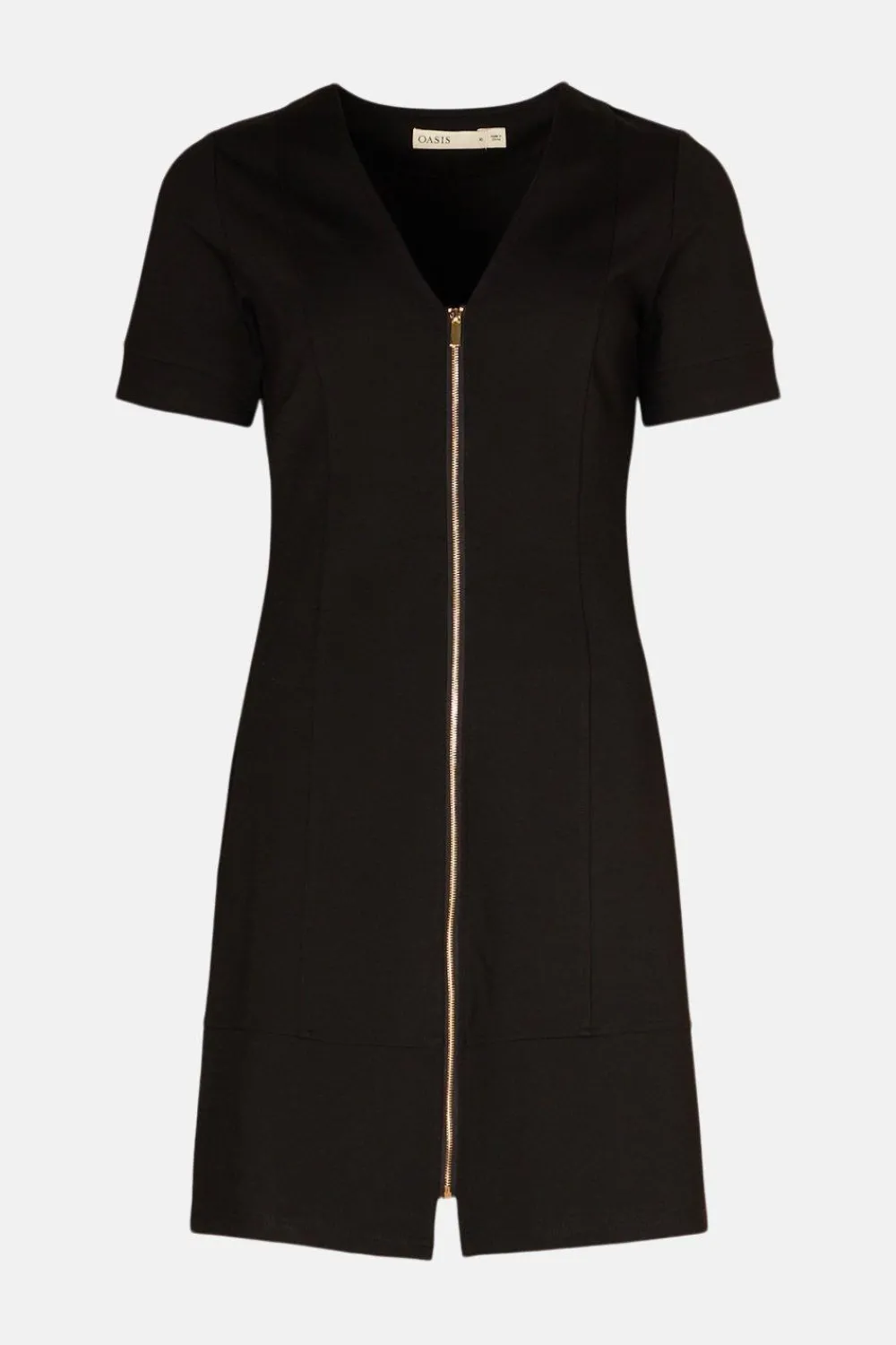 Outlet Oasis Premium Ponte Top Stitch Detail Dress Black