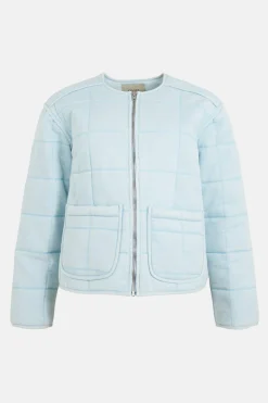 Sale Oasis Premium Quilted Washed Jacket Washed Blue
