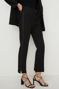 Fashion Oasis Premium Slim Leg Side Detail Trouser Black