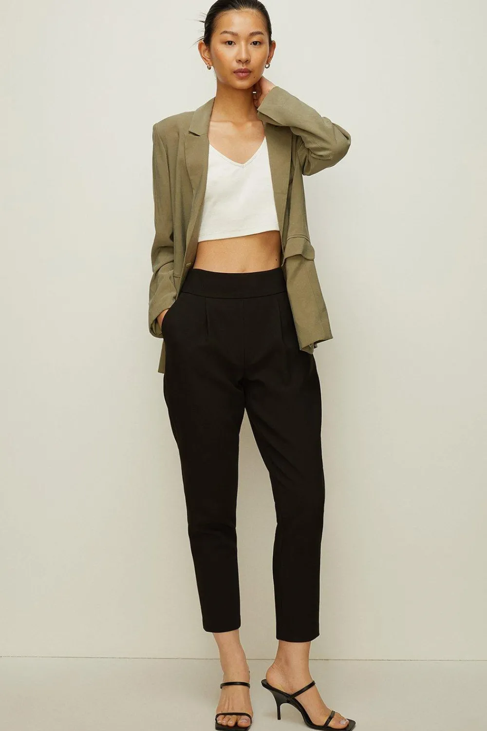 Fashion Oasis Premium Slim Leg Trouser Ivory