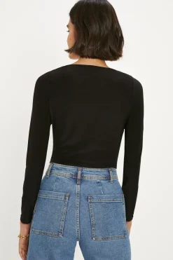 Clearance Oasis Premium Slinky Double Layer Sweetheart Body Black