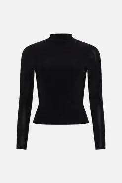 Clearance Oasis Premium Slinky Jersey Funnel Neck Top Olive