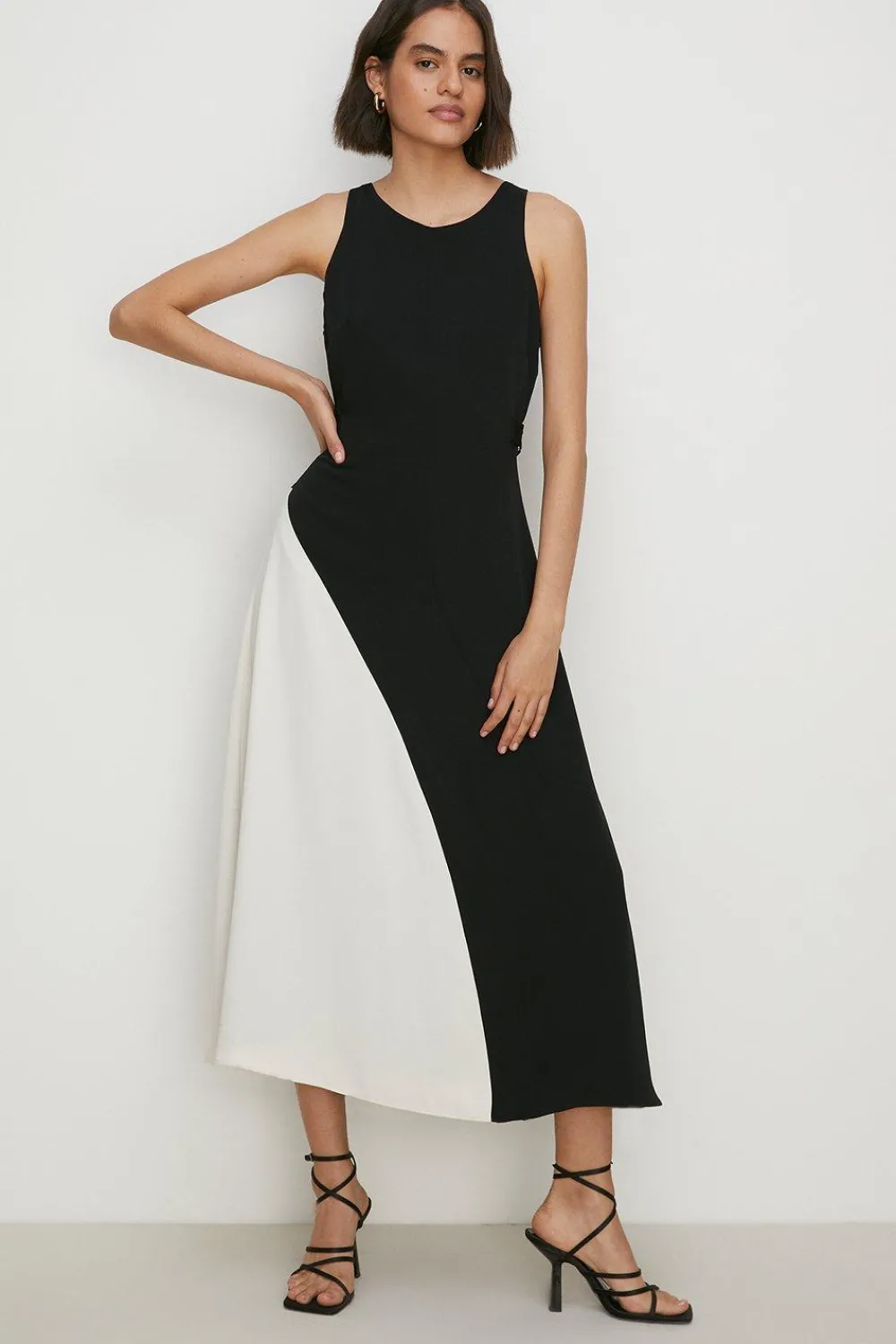 New Oasis Premium Soft Tailored Midi Dress Mono