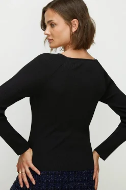 New Oasis Premium Strappy Cut Out Rib Knit Top Oatmeal