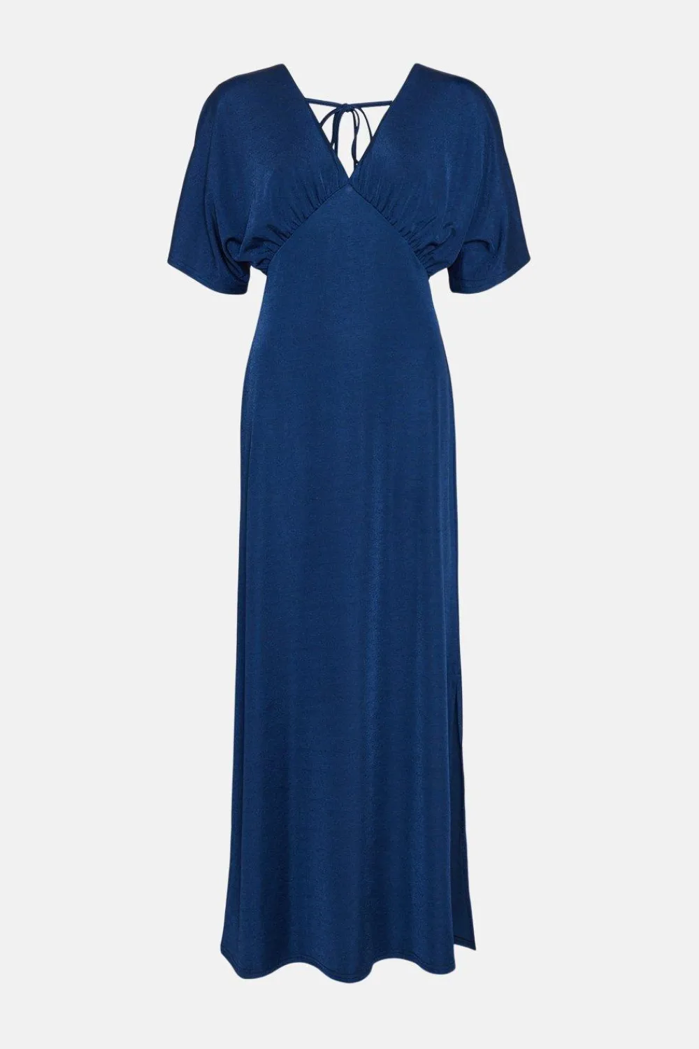 Online Oasis Premium Textured Slinky V Neck Maxi Dress Navy