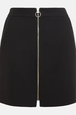 Discount Oasis Premium Zip Through Aline Mini Skirt Black