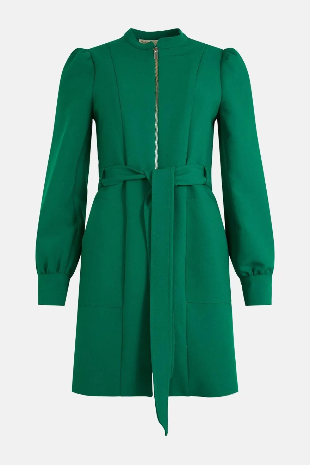 Sale Oasis Premium Zip Through Belted Shift Dress Navy