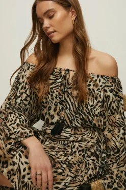 Best Oasis Print Bardot Dress Animal
