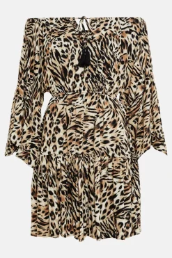 Best Oasis Print Bardot Dress Animal