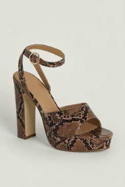Best Oasis Print Platform Sandals Snake