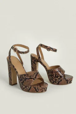 Best Oasis Print Platform Sandals Snake